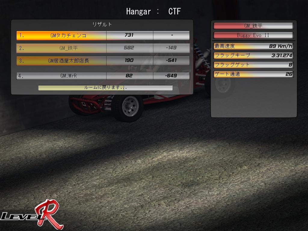 「Hangar リザルト画面」スクリーンショット
