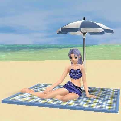 「プライベート ビーチ」(シートとパラソル)