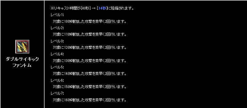 ダブルサイキックファントム 調整内容