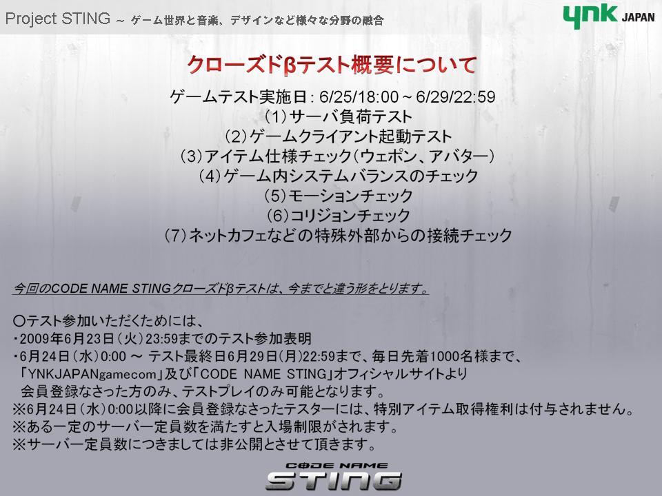 クローズドβテスト実施概要